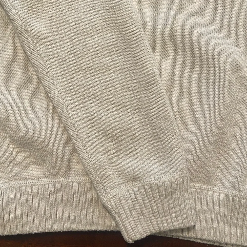 Eddie Bauer Cream Crewneck Sweater Classic Knit 100% Cotton - Picture 4 of 7